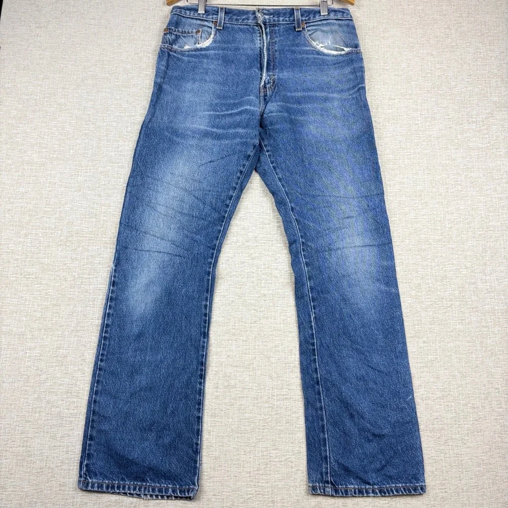 Vintage Levis 517 Mens 33x32 Bootcut Jeans Thigh Faded Denim